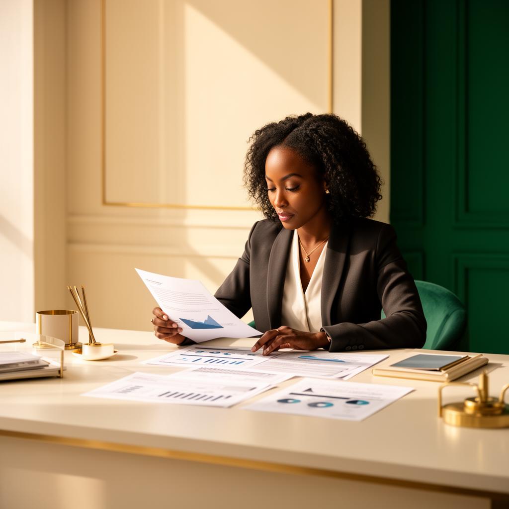 Nigerian professional reviewing business strategy